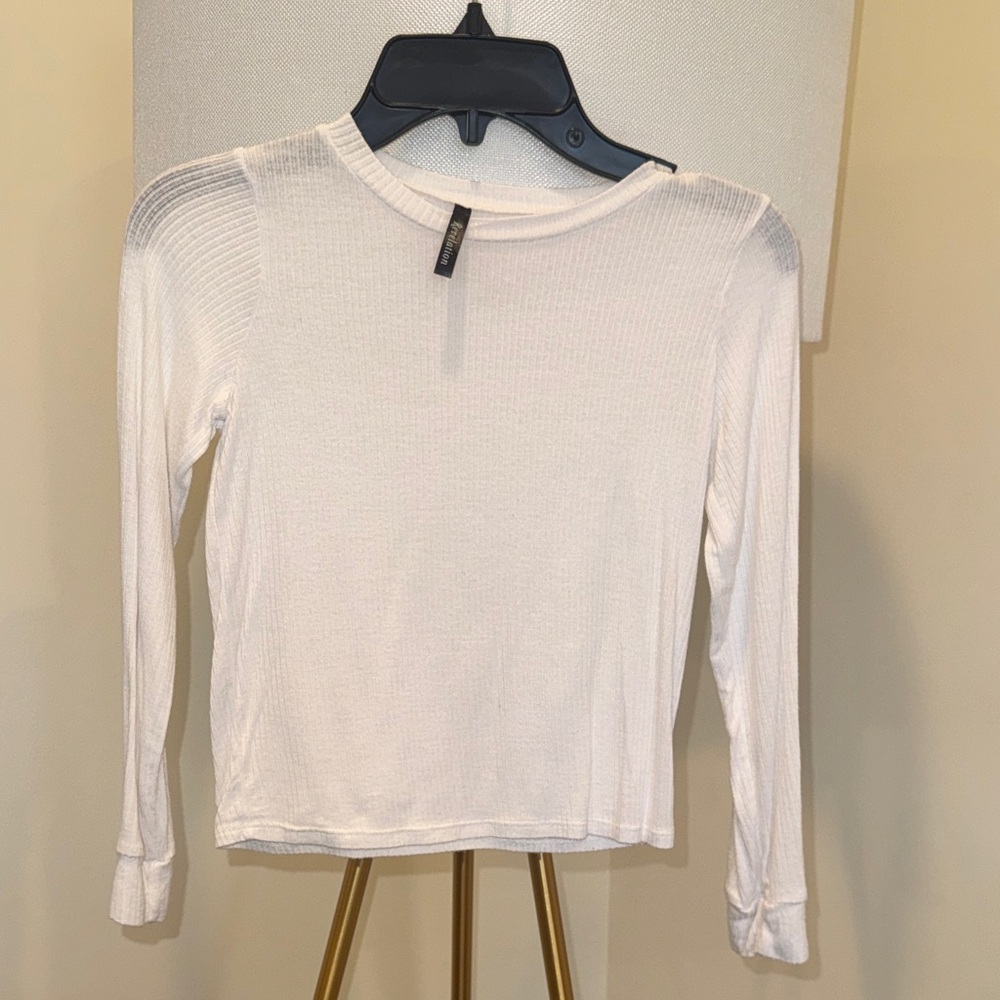 Kids White Long Sleeve Tee